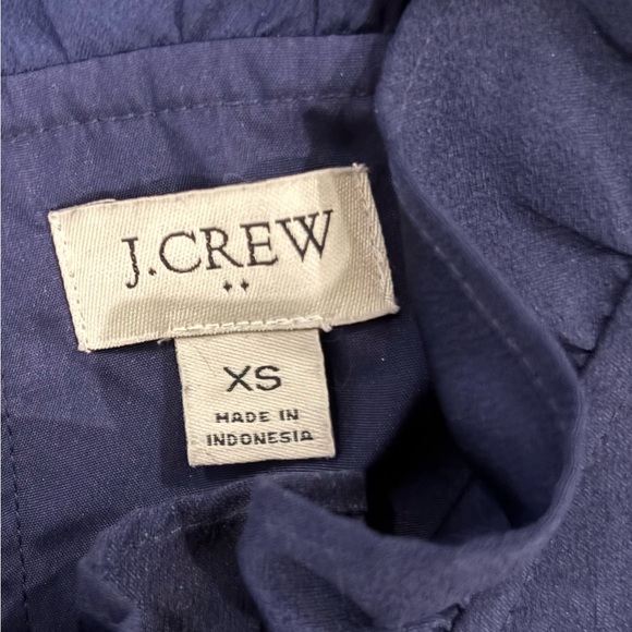 EUC J. Crew Midnight Blue Ruffleneck Top - Picture 4 of 10